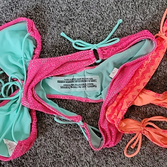 3x STUNNING OP CROCHET CHEVRON NEON STRING BIKINIS - Picture 8 of 14